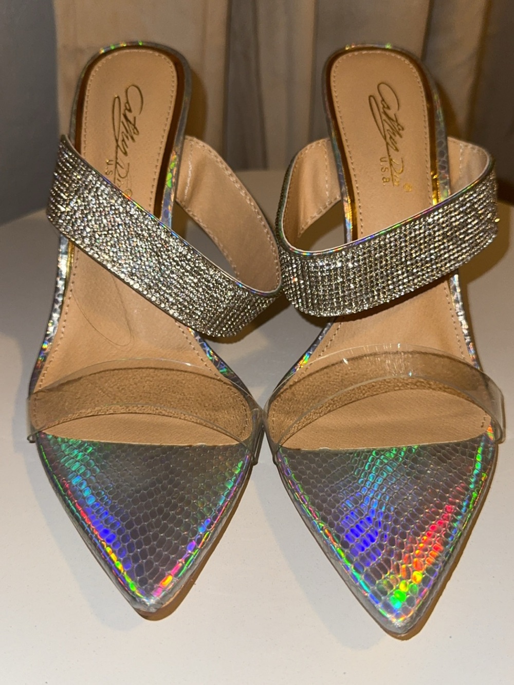 Cathy Din USA, COCO Silver Pointed-Toe Women’s Heels